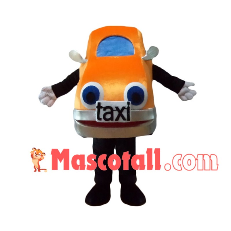 Convenient Orange Car Cartoon Mascot Costume
