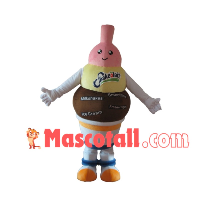 Three-color Ice Cream of Fresh Milk Mascot Costume