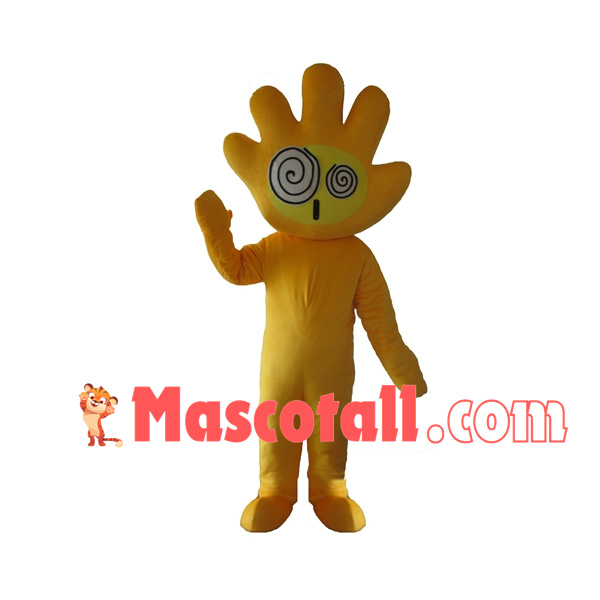 Hand Doll With Dizzy Expression Mascot Costume