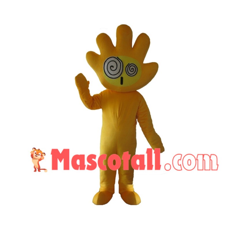Hand Doll With Dizzy Expression Mascot Costume
