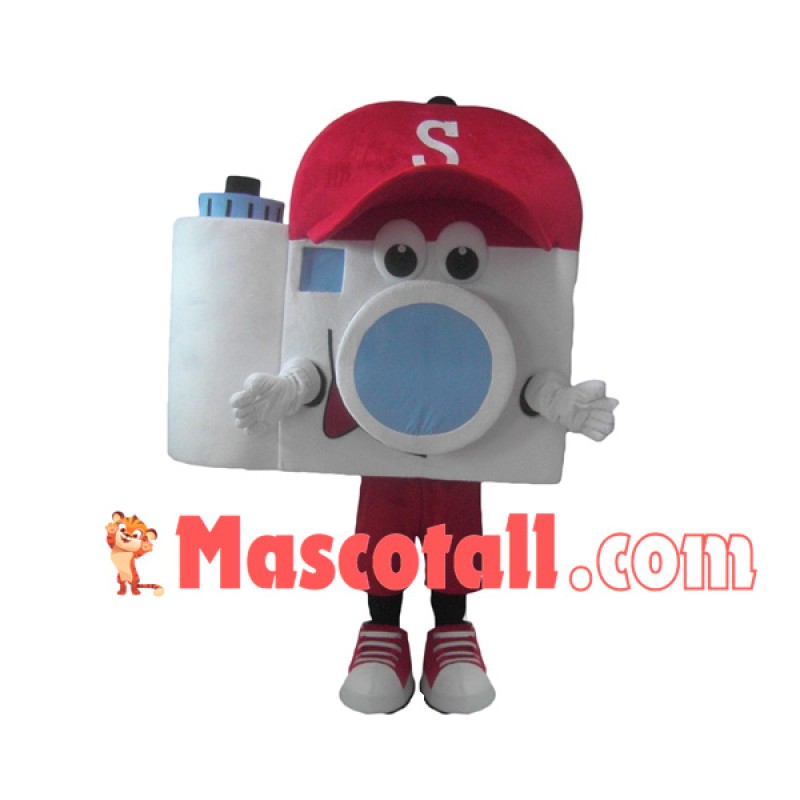 Portable White Camera Mascot Costume