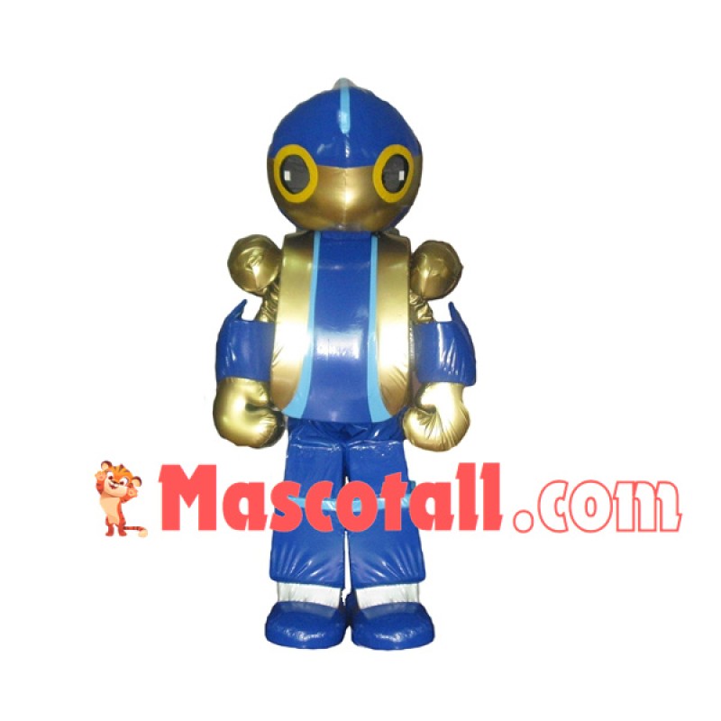 Adult Blue Iron Man Robot Mascot Costume