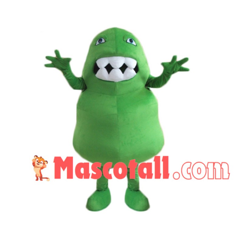 Green Bacteria Virus Cartoon Mascot Costume