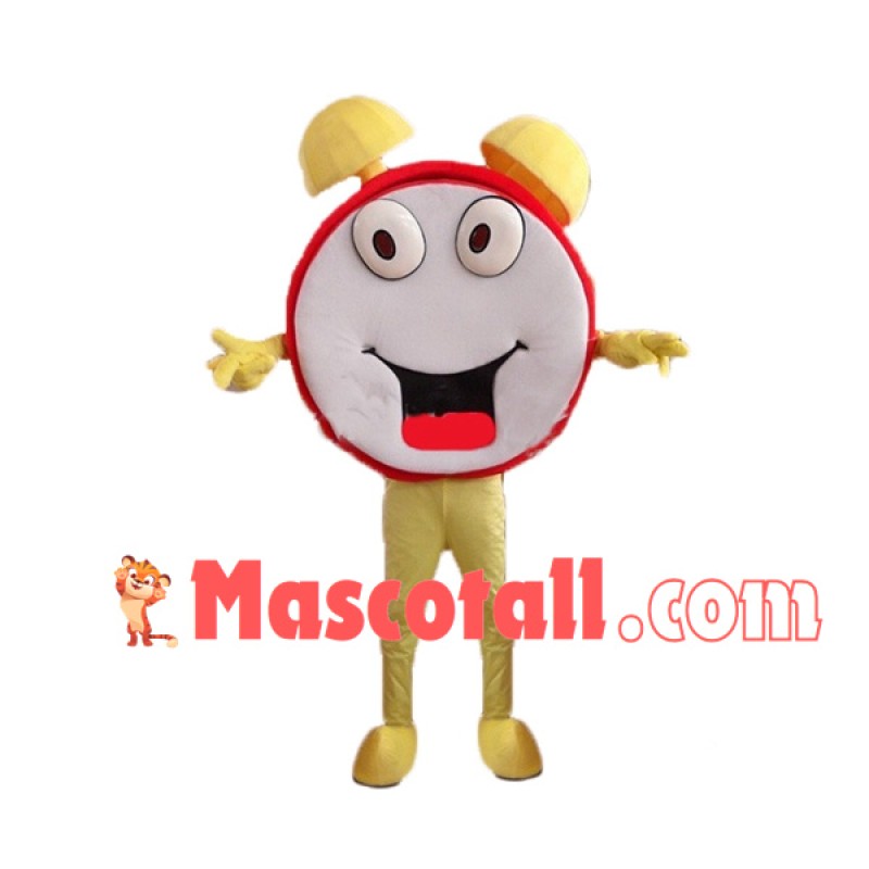 Loud Yellow Alarm Clock Mascot Costume