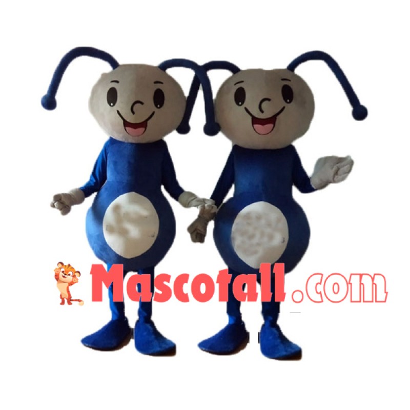 Cartoon Blue Ant With Long Tentacles Mascot Costume
