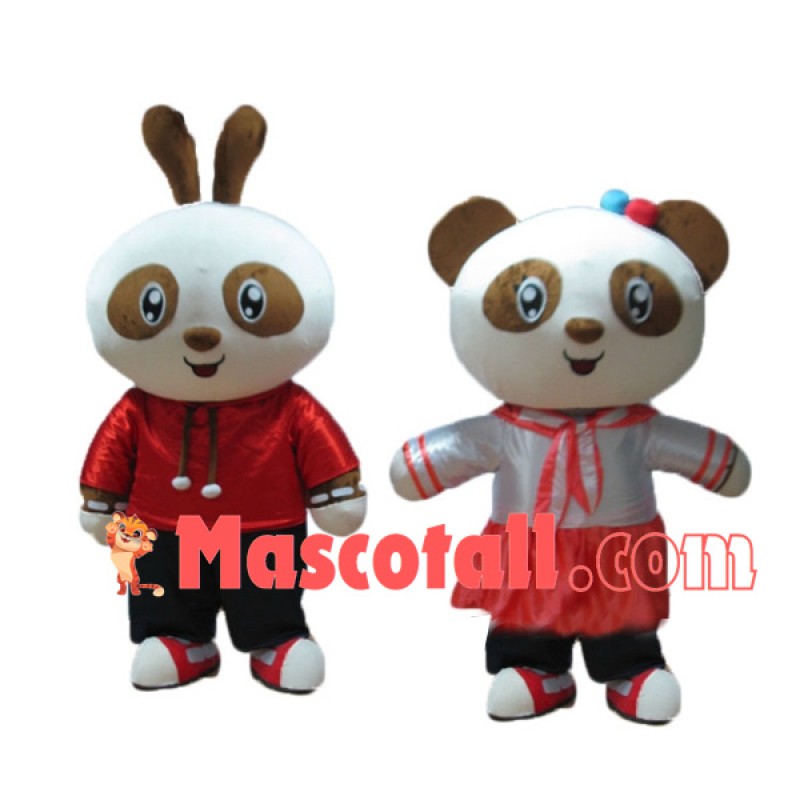 Likable Brown Baby Panda Cartoon Mascot Costume