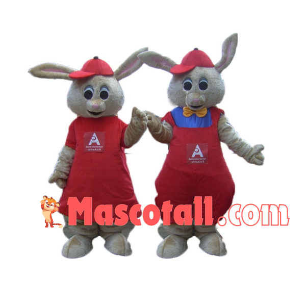 Lively Easter Bunny In The Couple Suit Mascot Costume