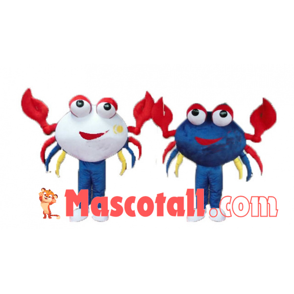 Light Little Crab With Red Tongs Mascot Costume