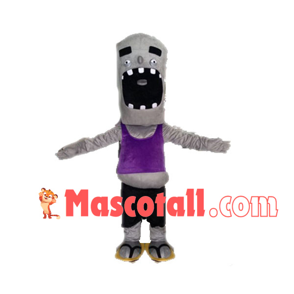 Sloppy Zombie Bronze Man Mascot Costume