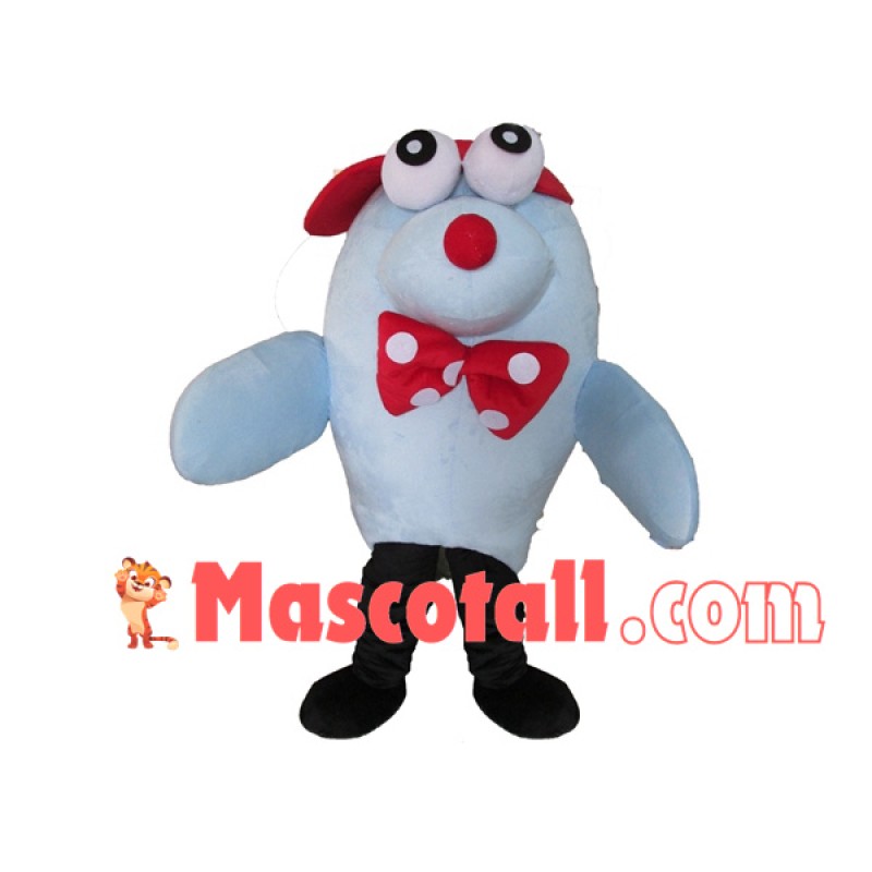 Cartoon Dolphin Wearing Red Tie Mascot Costume