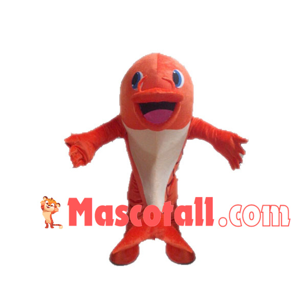Orange Baby Dolphin Mascot Costume