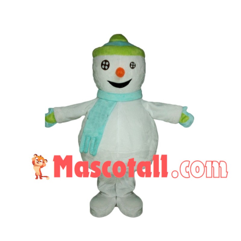 Vivid Snowman With Button Eyes Mascot Costume