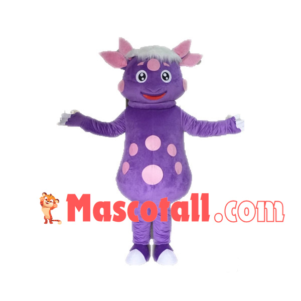 Purple Four-eared Happy Pig Mascot Costume