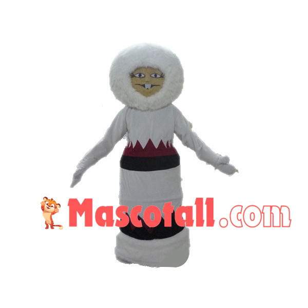 Thick Furry Snow Monster Mascot Costume