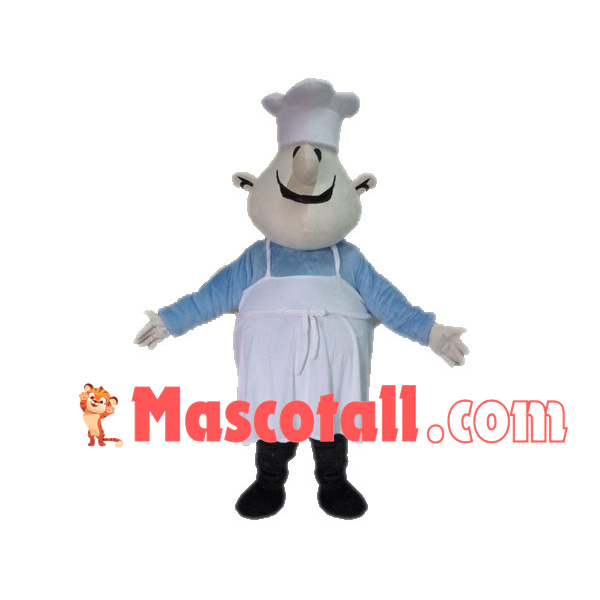 Fat Chef With Smile Mascot Costume