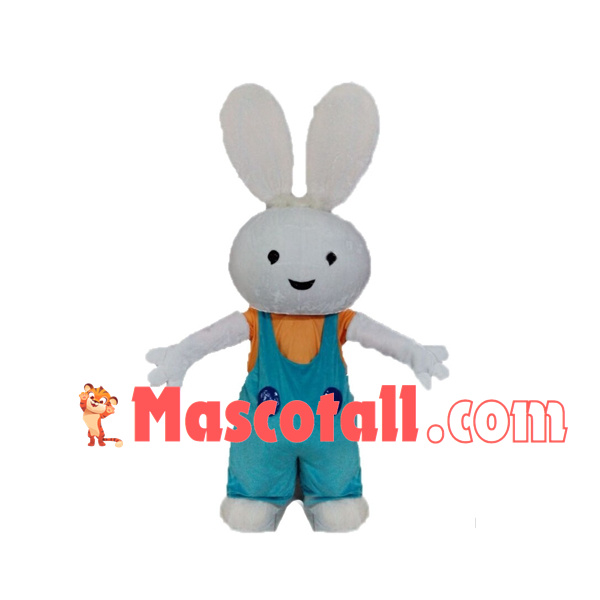 The Bunny In Loose Suspenders Mascot Costume