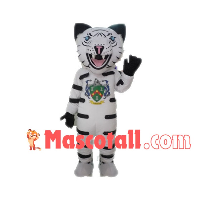 Customized Ferocious White Tiger Mascot Costume