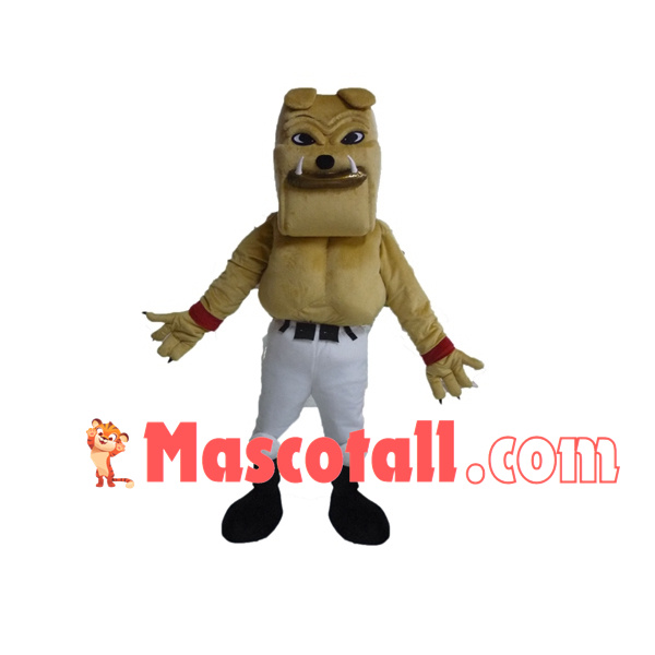 Muscular Bulldog Player Mascot Costume