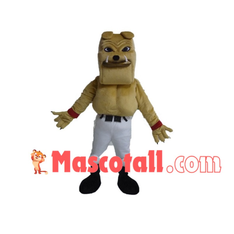 Muscular Bulldog Player Mascot Costume