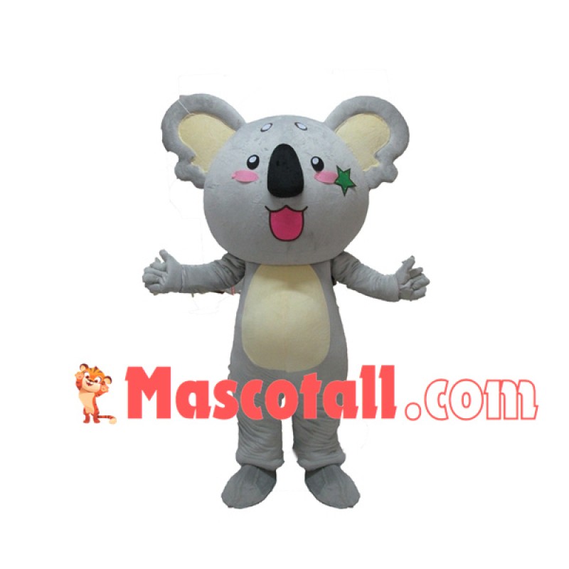 Anxious Gray Star Koala Mascot Costume