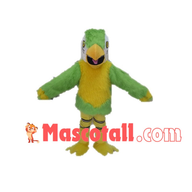 Bright Green Hairy Kingfisher Mascot Costume