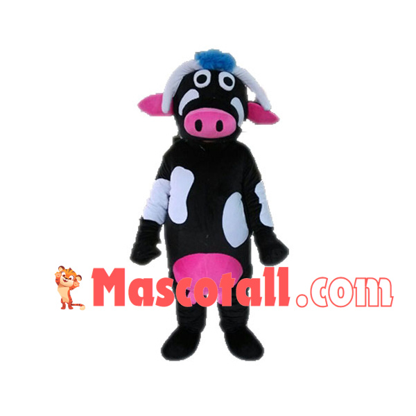 Pink Nosed Milk Cow Mascot Costume