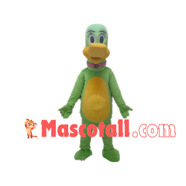 Slim Green Dragon With Choker Mascot Costume