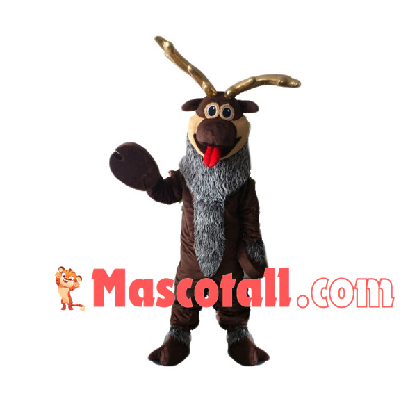Rare Reindeer With Golden Antlers Mascot Costume