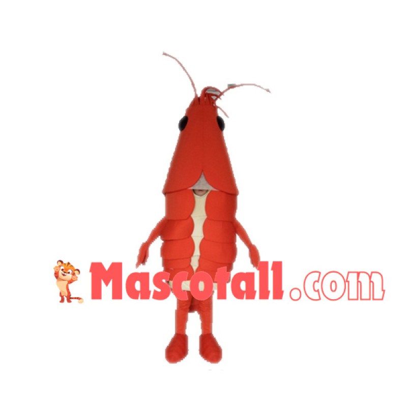 Cartoon Prawn of Breathable Material Mascot Costume