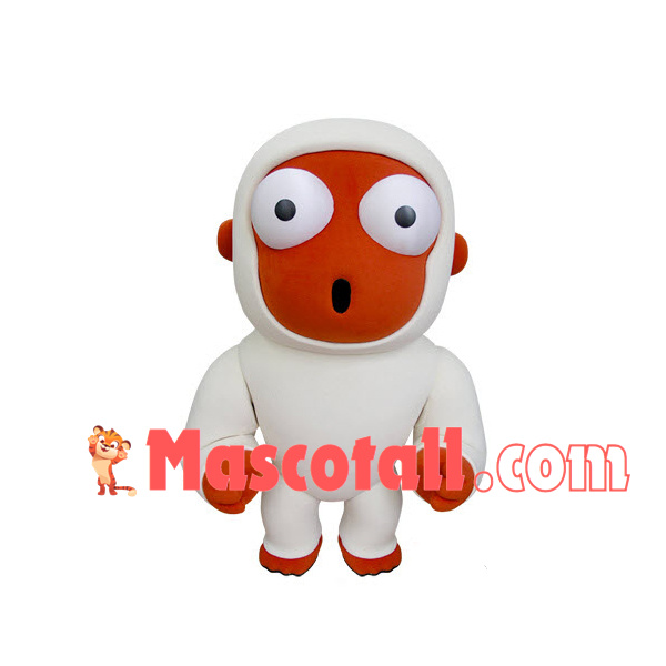 Surprised The Snow White Monkey Mascot Costume
