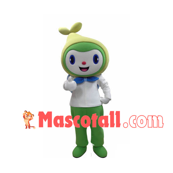 Green Doll Mascot Costume for Theme Party