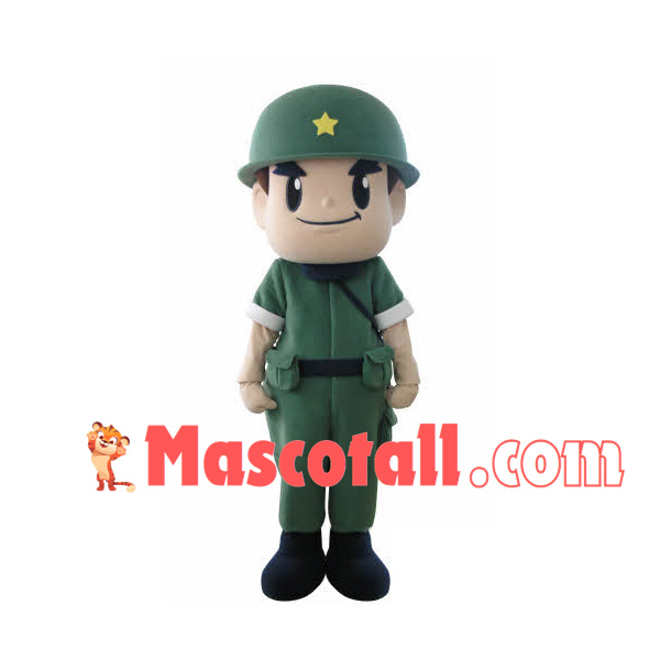 Soldier In The Combat Uniform Mascot Costume