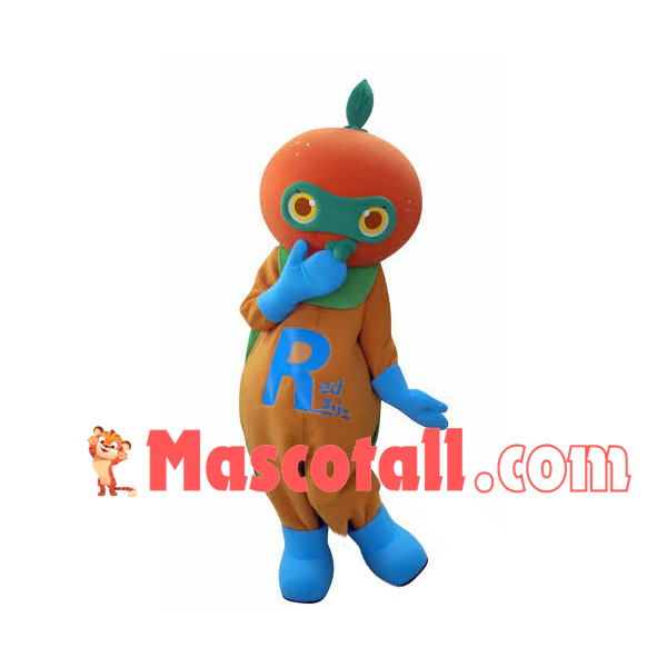The Shy Red Orange Doll Mascot Costume