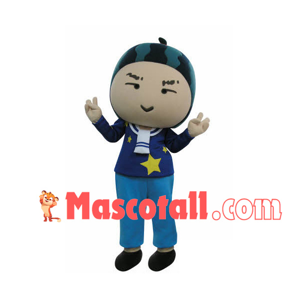 Kindergarten Boy With Watermelon Hat Mascot Costume