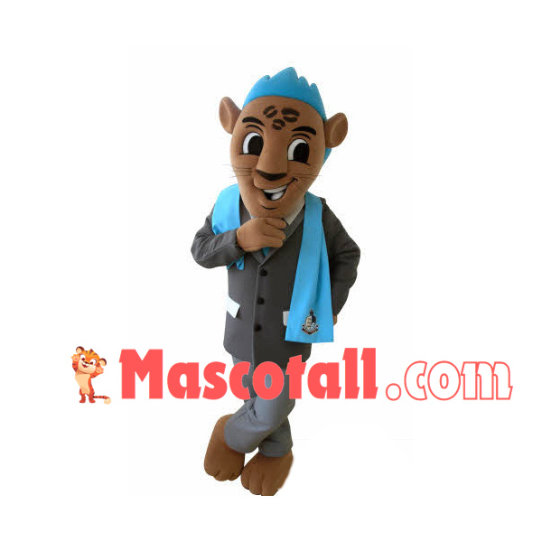 Brown Leopard With Medal Sacrf Mascot Costume
