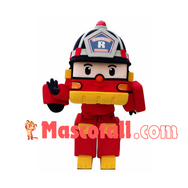 Roy Fire Truck Deformation Robot Mascot Costume