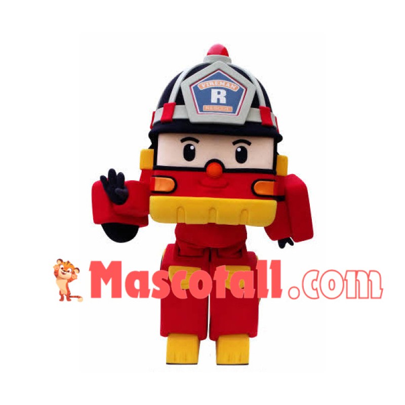 Roy Fire Truck Deformation Robot Mascot Costume