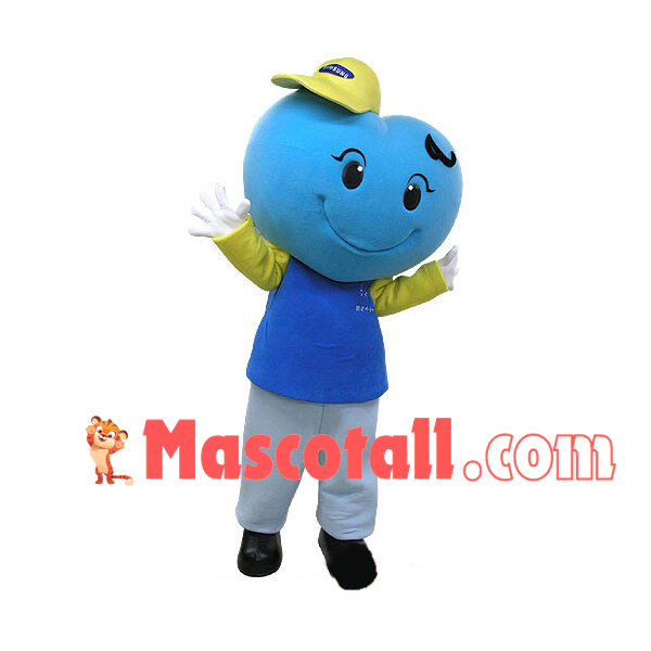 Cartoon Blue Love Shaped Doll Mascot Costume