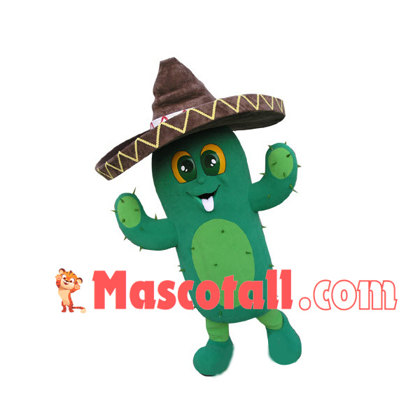 Cheerful Desert Cactus Mascot Costume