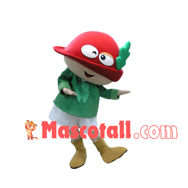 Cartoon Doll With Matsuba Hat Mascot Costume
