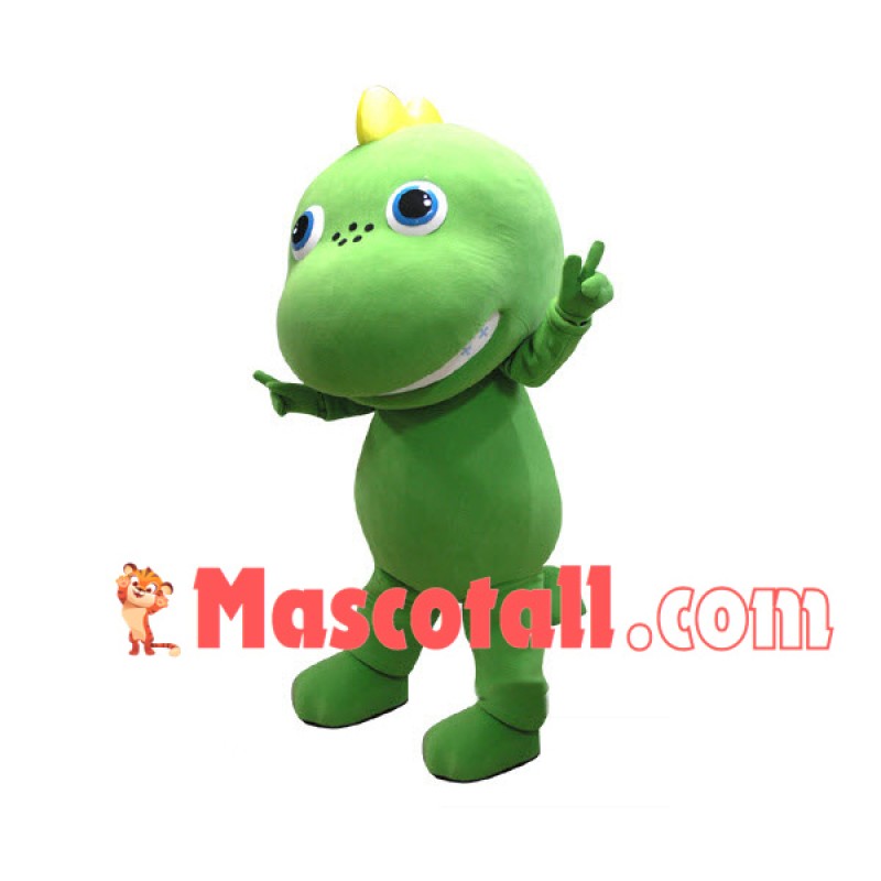 Happy Green Dinosaur Baby Mascot Costume