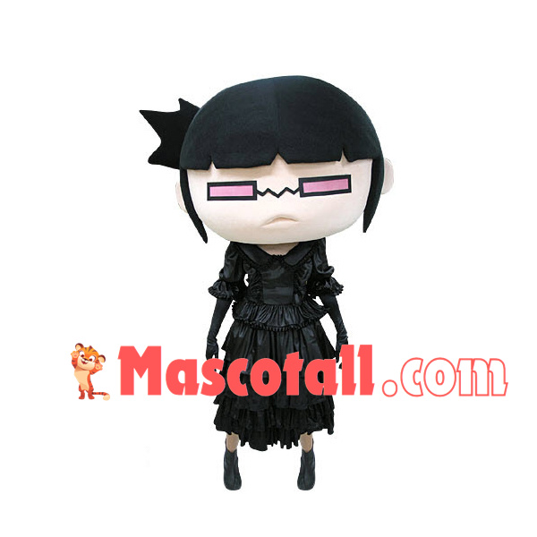 Punk Girl In Lolita Dress Mascot Costume