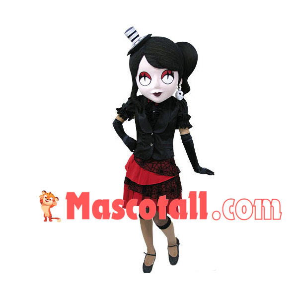 Diablo Woman With Skull Earrings Mascot Costume