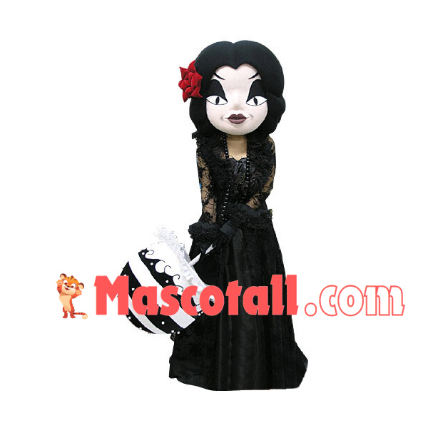 Evil Lady Holding Lace Umbrella Mascot Costume