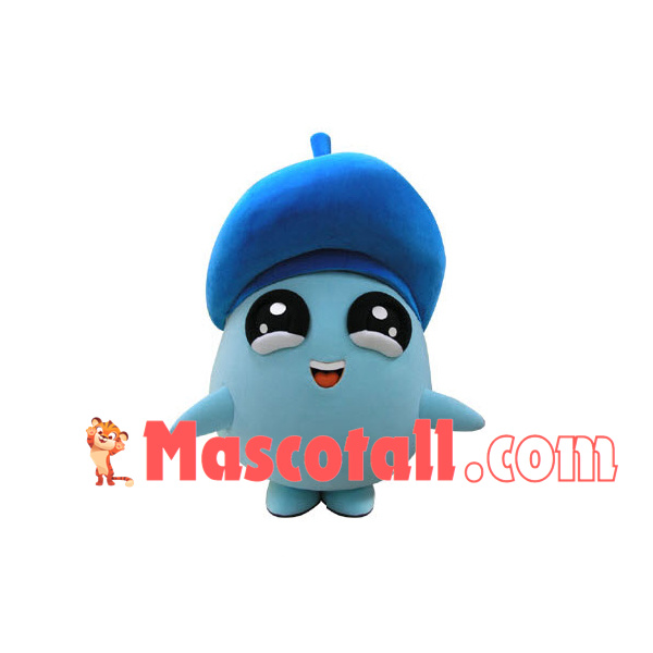 The Light Blue Raindrop Cartoon Mascot Costume