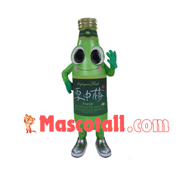 Green Plum Flavored Soda Mascot Costume