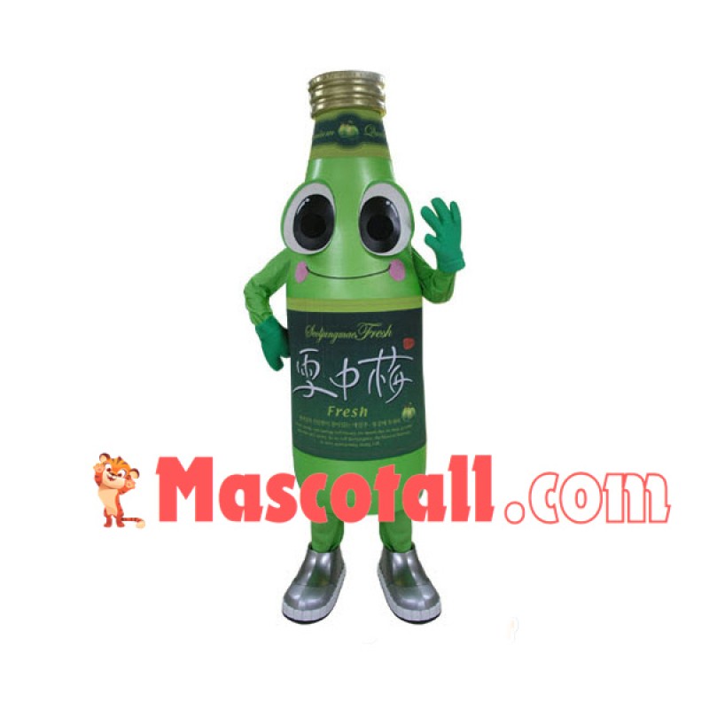 Green Plum Flavored Soda Mascot Costume