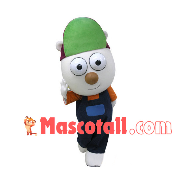 Optimistic Big Eyes Bear Mascot Costume