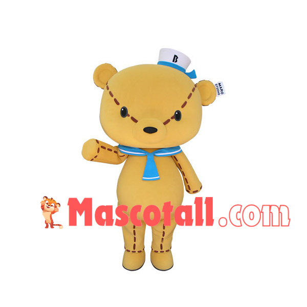 Line Bear With Blue Shawl Mascot Costume