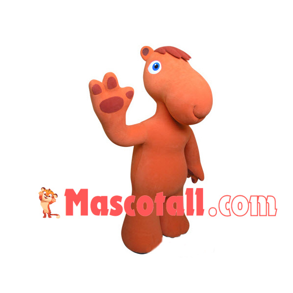 Orange Horse Adult Cartoon Mascot Costume